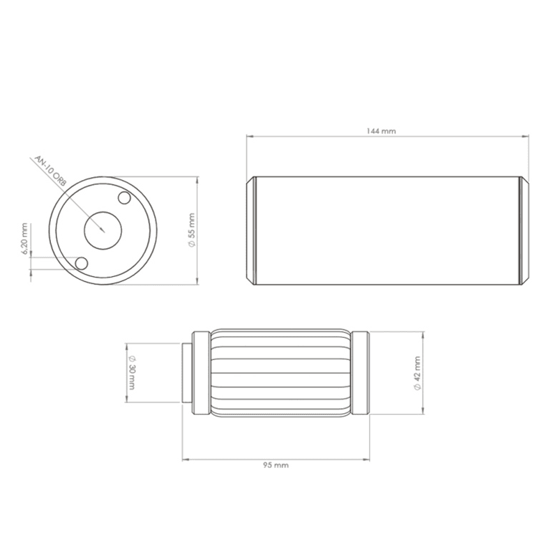 Filtru Combustibil Slim Nuke Performance 10 / 100 micron AN-10 - imagine 4