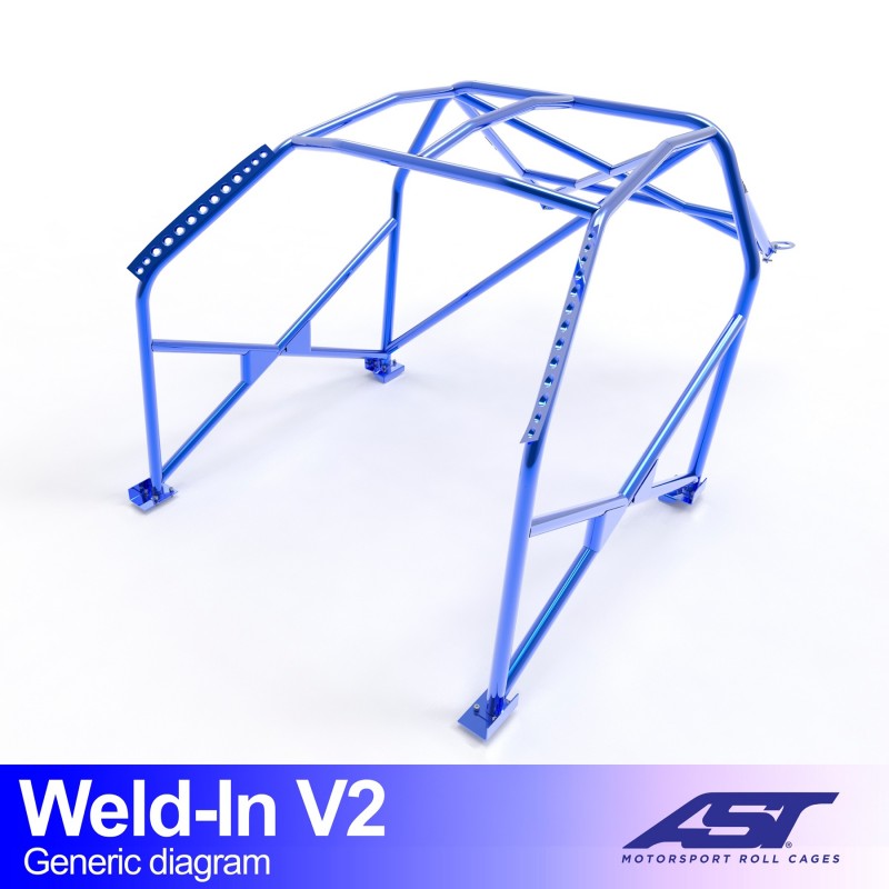 Roll Cage AUDI A3 / S3 (8P) Hatchback 3 uși Quattro, tip V2, pentru sudare