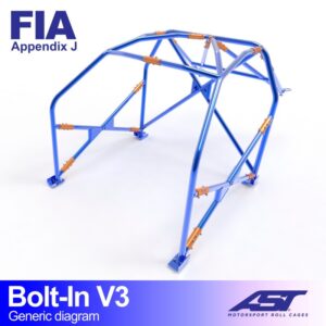 Roll Cage AUDI Quattro S1 (B2 Typ85) Coupe 2 uși Quattro BOLT IN V3