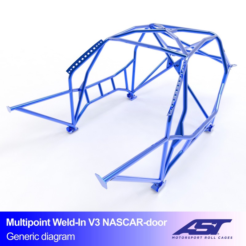 Roll Cage BMW (E30) Seria 3 Sedan cu 4 uși RWD MULTIPOINT SUDARE V3 Ușă NASCAR pentru drift