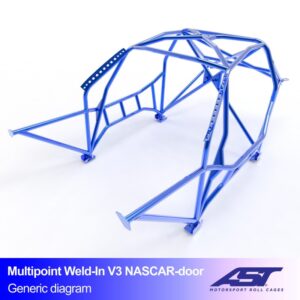 Roll Cage BMW (E30) Seria 3 5 uși Touring RWD MULTIPOINT SUDATĂ V3 ușă NASCAR pentru drift