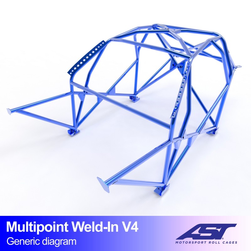 Roll Cage FIAT Panda (Tip 141) 3 uși Hatchback 4x4 MULTIPOINT SUDAT V4
