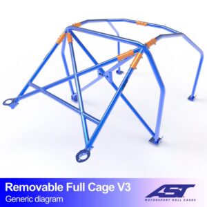 Roll Cage LANCIA Delta Integrale (Tipo 831) 5 usi Hatchback FULL REMOVABIL V3