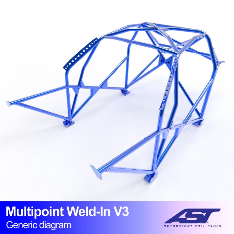 Roll Cage NISSAN Silvia (S14) Coupe 2 uși, MULTIPOINT, SUdat, V3