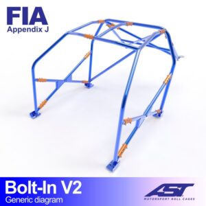 Roll Cage PEUGEOT 205 (Faza 1/2) Hatchback 3 uși TIP BOLT-IN V2