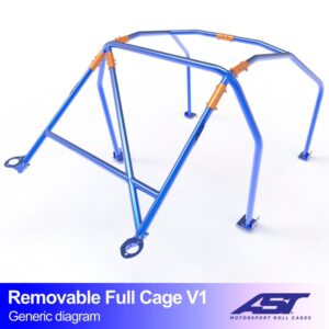 Roll Cage de protecție RENAULT Dauphine (R10XX) Sedan 4 uși Roll Cage COMPLETĂ DEMONTABILĂ V1