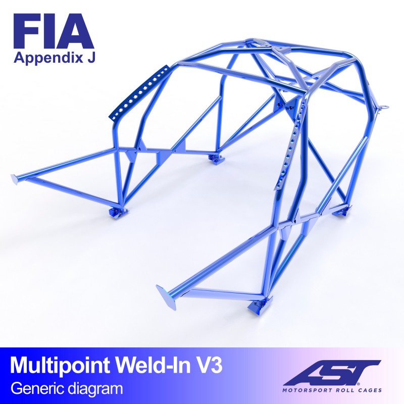 Roll Cage de protecție Renault Megane I Coupe 3 uși MULTIPOINT SUDATĂ V3