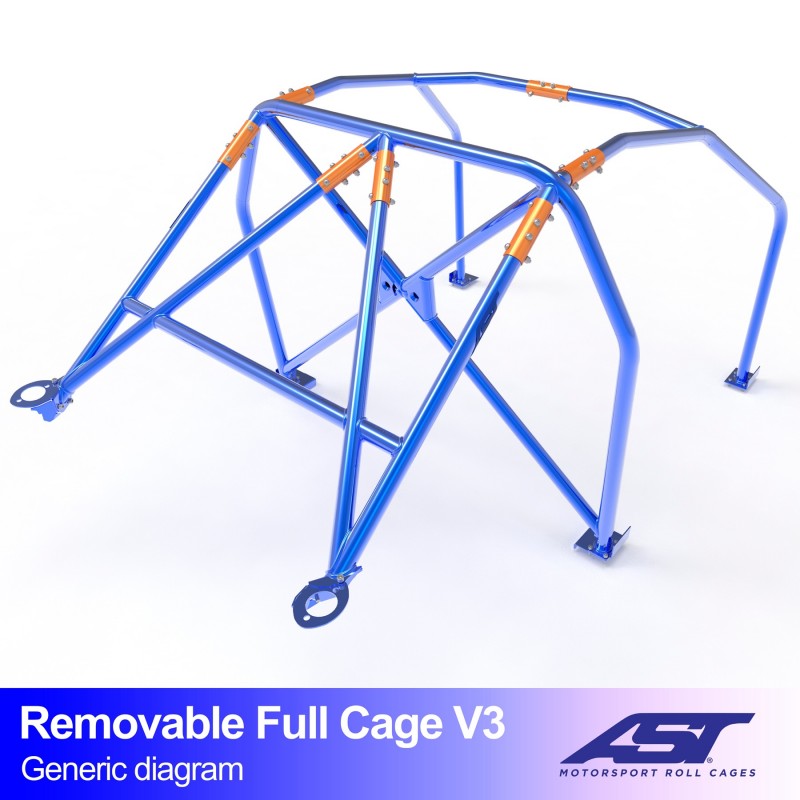 Roll Cage (Roll Cage) TOYOTA MR-2 (W30) Roadster 2 uși, MODEL DETASABIL FULL V3