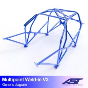 Roll Cage VOLVO 740 Sedan 4 uși CU MONTAJ PRIN SUDURĂ MULTIPOINT V3