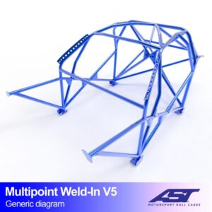 Roll Cage AUDI A1 (8X) Hatchback 3 uși Quattro, multipunct, sudată, V5