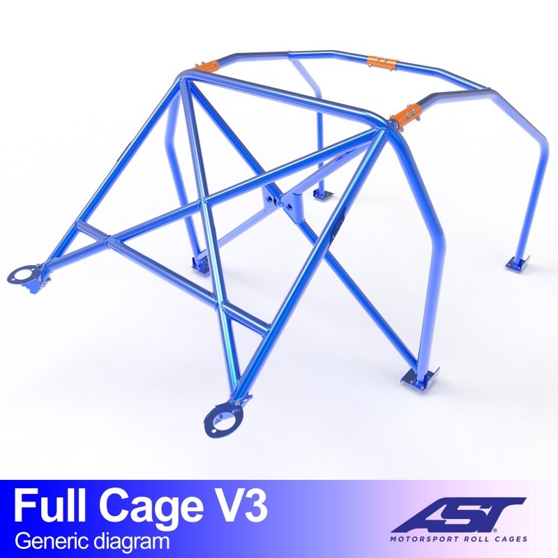 Roll Cage HYUNDAI Accent (Mk2) Coupe 3 uși FULL CAGE V3