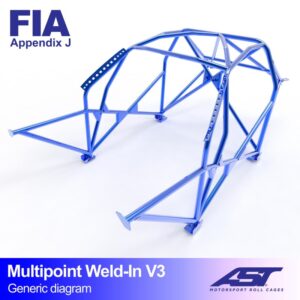 Roll Cage HYUNDAI Accent (Mk2) 3 uși Coupe MULTIPOINT SU SUDURĂ V3