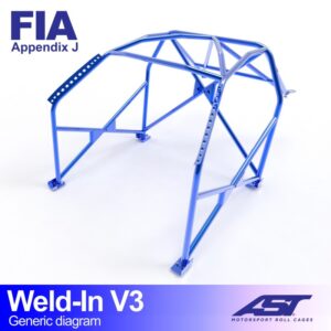 Roll Cage (Roll Cage) Datsun Bluebird (510) Sedan 4 uși RWD Sudată (tip V3)