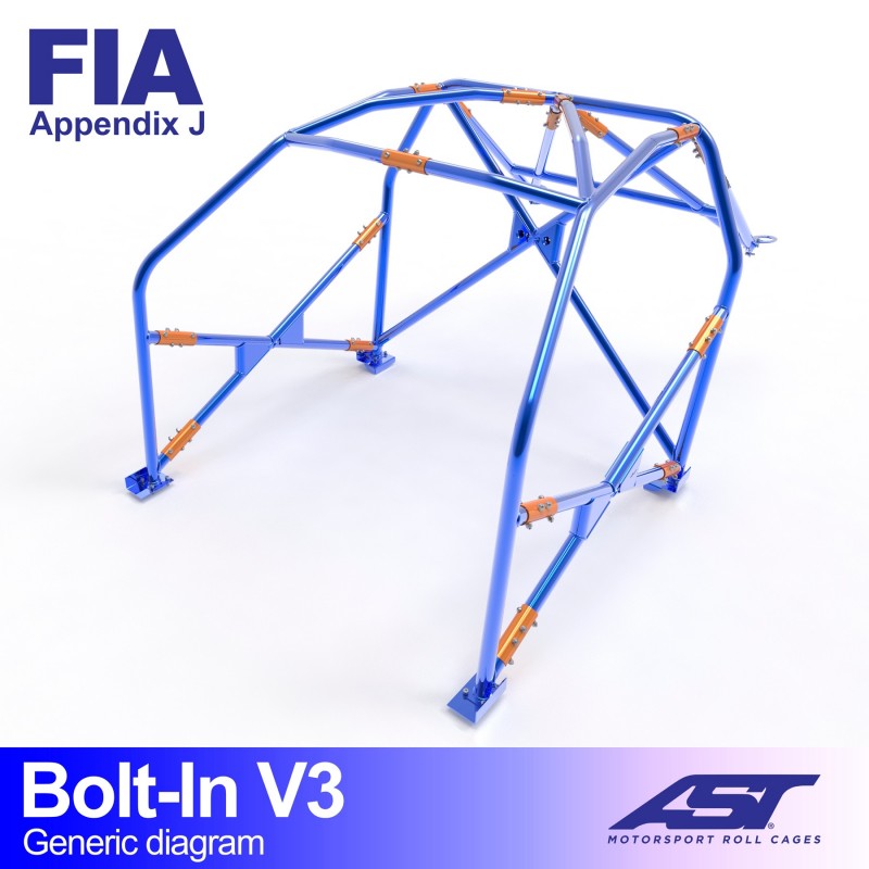 Roll Cage HONDA Integra (DB, DC) Coupé 3 uși BOLT IN V3