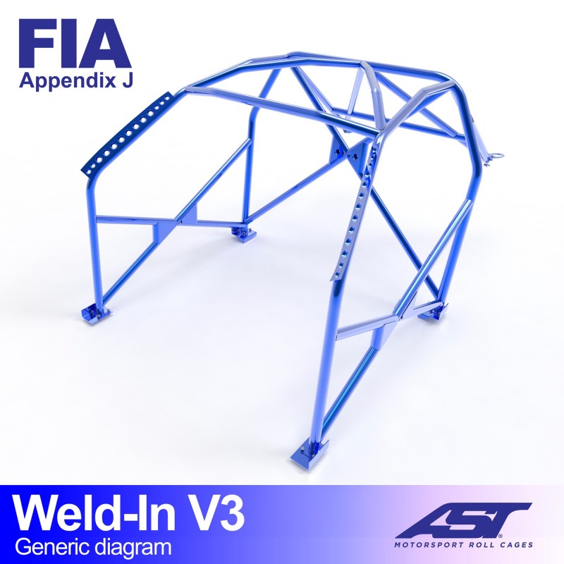 Roll Cage HONDA Integra (DB, DC) Coupe 3 uși, Sudabil, V3