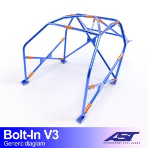 Roll Cage (Roll Cage) PEUGEOT 106 (Fază 1/2) Hatchback 5 uși, tip BOLT-IN, versiunea V3