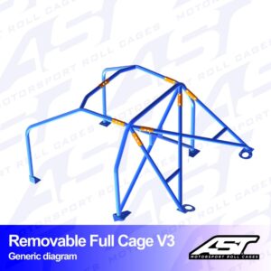 Roll Cage SEAT Leon (5F) Hatchback 5 uși CAGE COMPLET DEMONTABIL V3