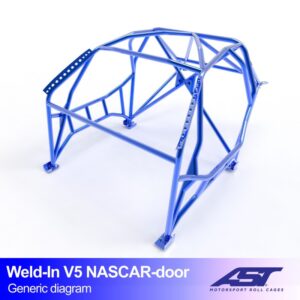 Roll Cage de protecție TOYOTA Supra Mk5 (A90) Coupe 2 uși RWD Tip sudare V5, cu ușă NASCAR, pentru drift